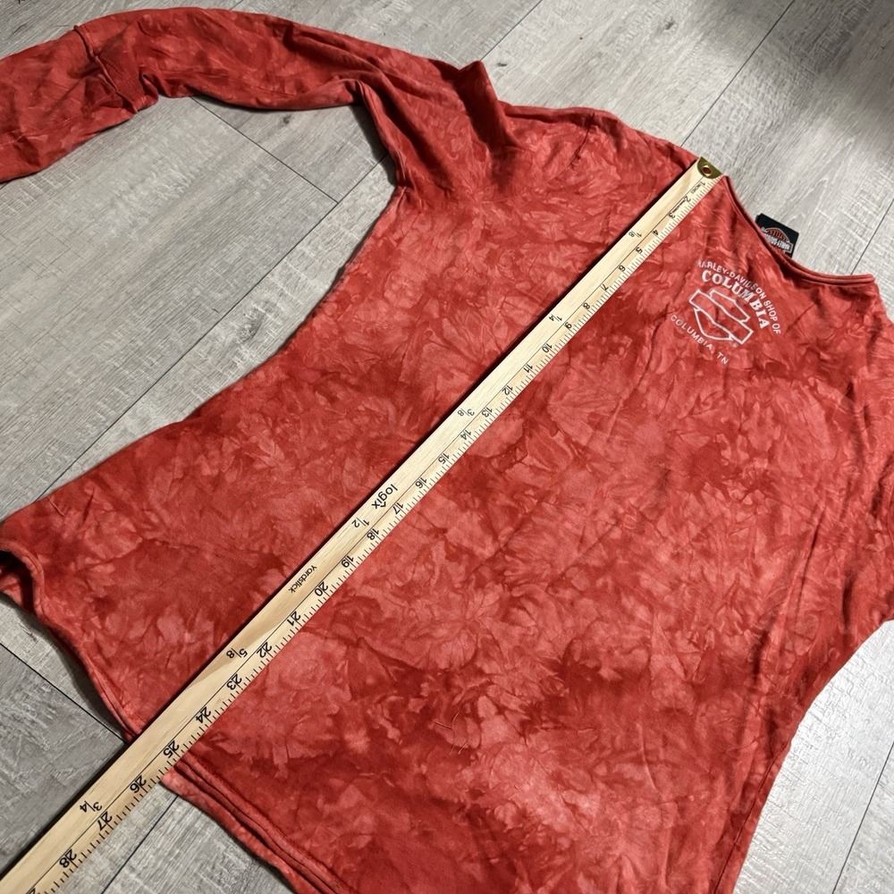 Vintage Y2K Harley Davidson Long Sleeve Shirt Women 2005 Tie Dye Style Size L - Picture 5 of 8